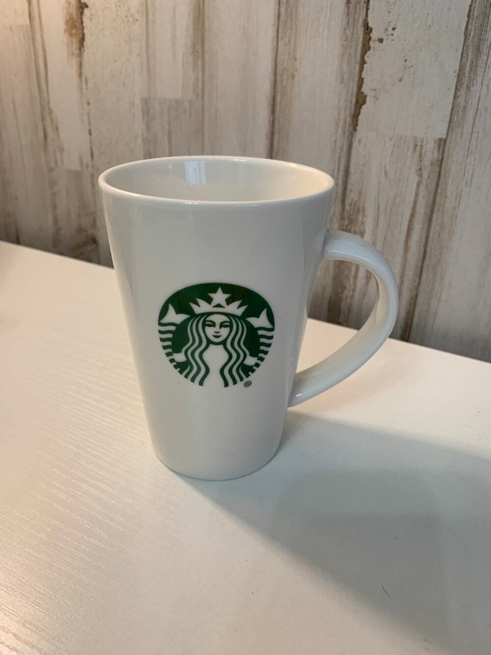 Starbucks Coffee Mug Cup White Green Mermaid Logo 12 fl oz